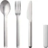 Mepal Bloom Edelstahl Besteck Set Inkl. Kunststoffhülle 3-tlg. Pebble White