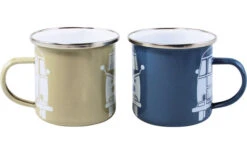 VW Collection T1 Bus Emaille Tassen Set 2 Stück 350 Ml Grün / Rosa