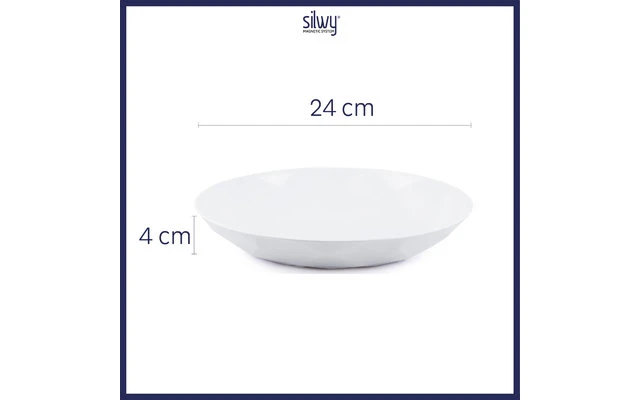 Silwy® Universal Magnet Teller Set 6 Stück Weiß 2 Silwy® Universal Magnet Teller Set 6 Stück Weiß – Bild 2