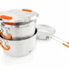 GSI Stainless Base Camper Medium Kochset 6 Teilig 2 Töpfe 2 / 3 Liter Bratpfanne 22,8 Cm