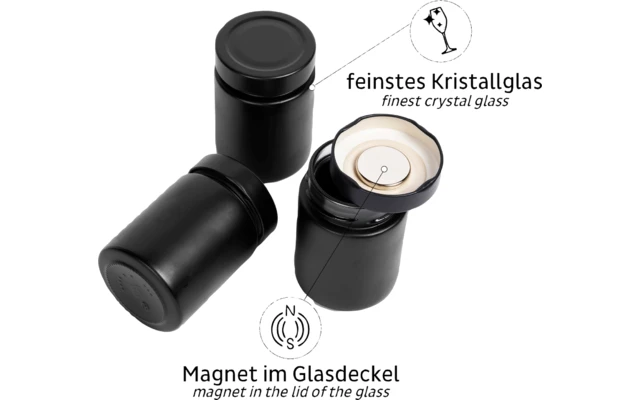 Silwy® Feinkost-Magnetgläser WHITE & CLASSY (192 Ml) 3er-Set Inkl. Metallleiste 2 Silwy® Feinkost-Magnetgläser WHITE & CLASSY (192 Ml) 3er-Set Inkl. Metallleiste – Bild 2